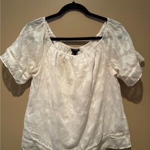 Forever 21 White Textured Blouse